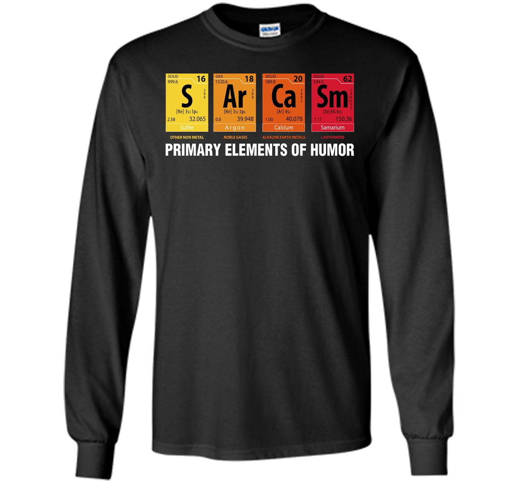 Sarcasm Elements of Humor Periodic Table Graphic T-shirt Black S