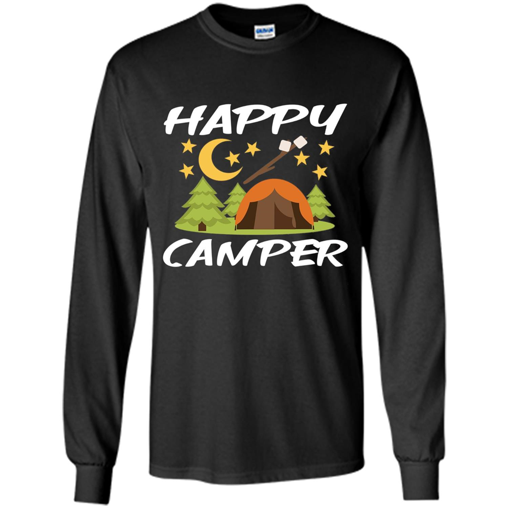 Happy Camper T-shirtt - Outdoor Night Sky Black