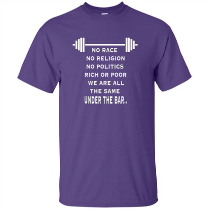 No Hate Weightlifting T-shirt No Race No Religion No Politics Rich Or Poor Purple