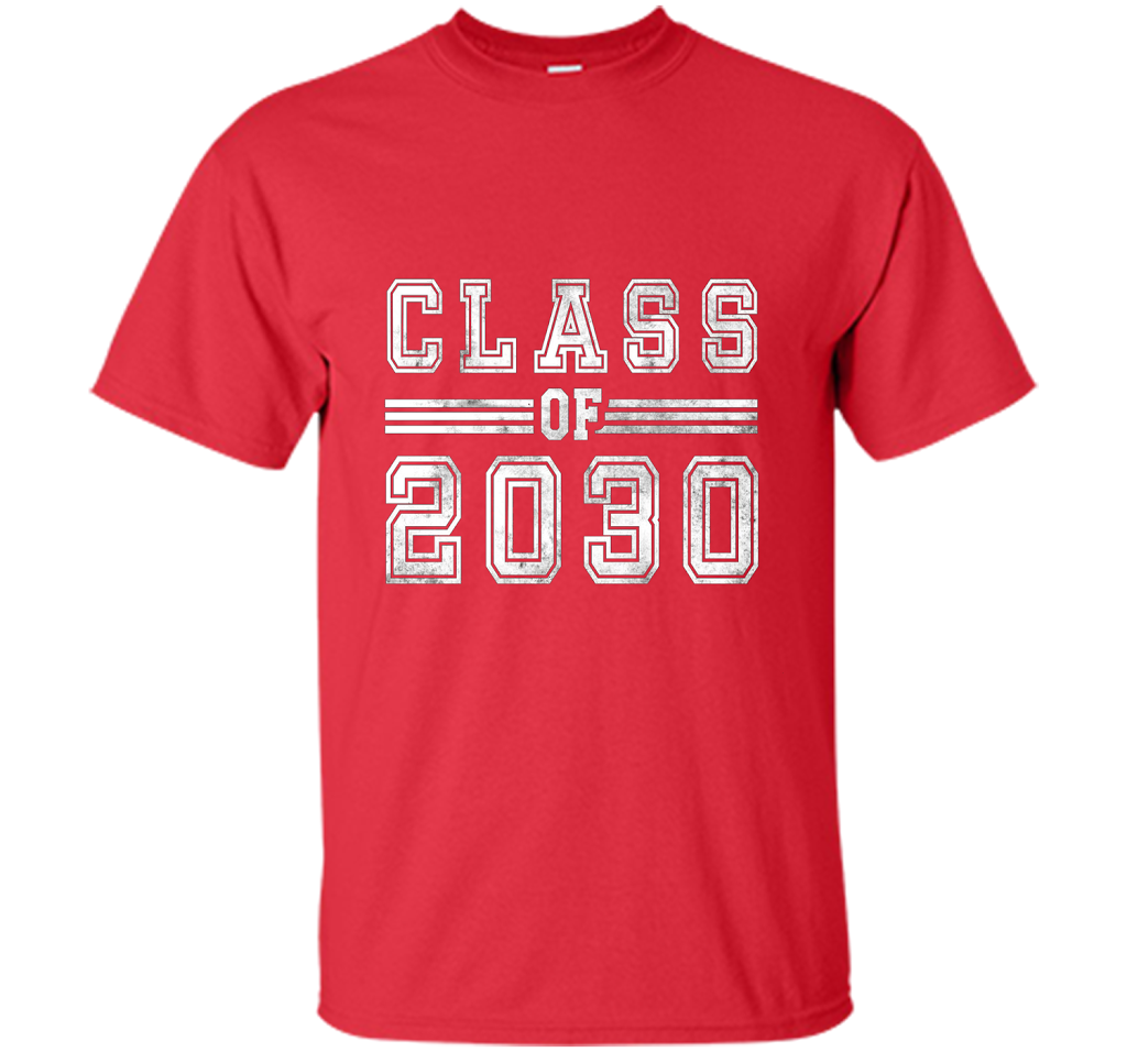 Kindergarten T-shirt Class Of 2030 Kindergarten Style T-shirt Red