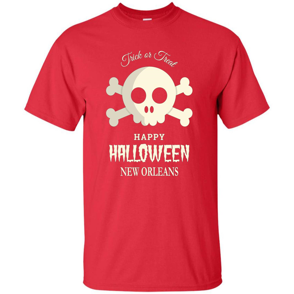 Halloween Trick or Treat Happy Halloween New Orleans T-shirt Red