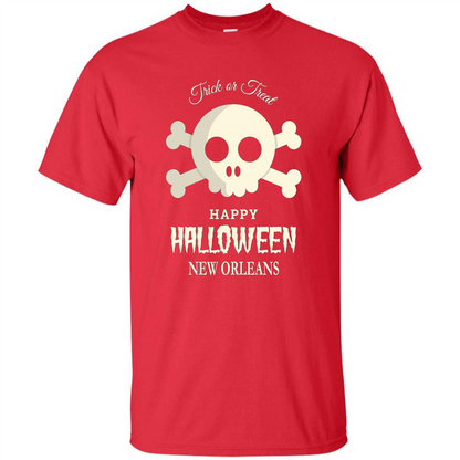 Halloween Trick or Treat Happy Halloween New Orleans T-shirt Red
