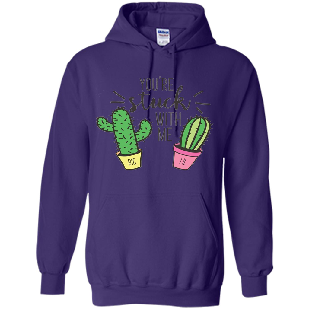 Cactus Lover T-shirt You're Stuck With Me Cactus Big Little Purple