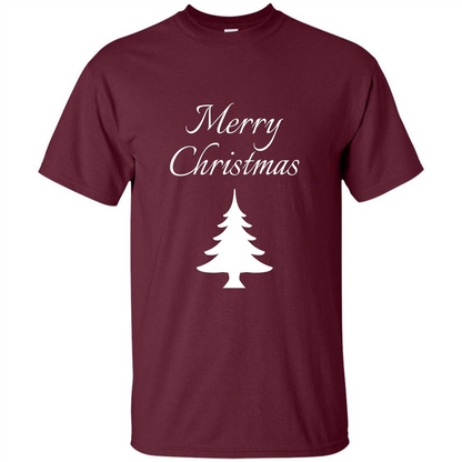 Merry Christmas Xmas Tree T-Shirt Maroon