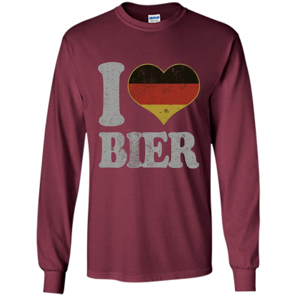 Oktoberfest T Shirt Germany Drinking Beer I Love Bier T-shirt Maroon