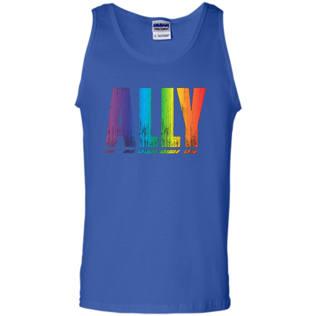 LGBTQ T-shirt Proud LGBT Ally Rainbow Gay Pride Support Royal