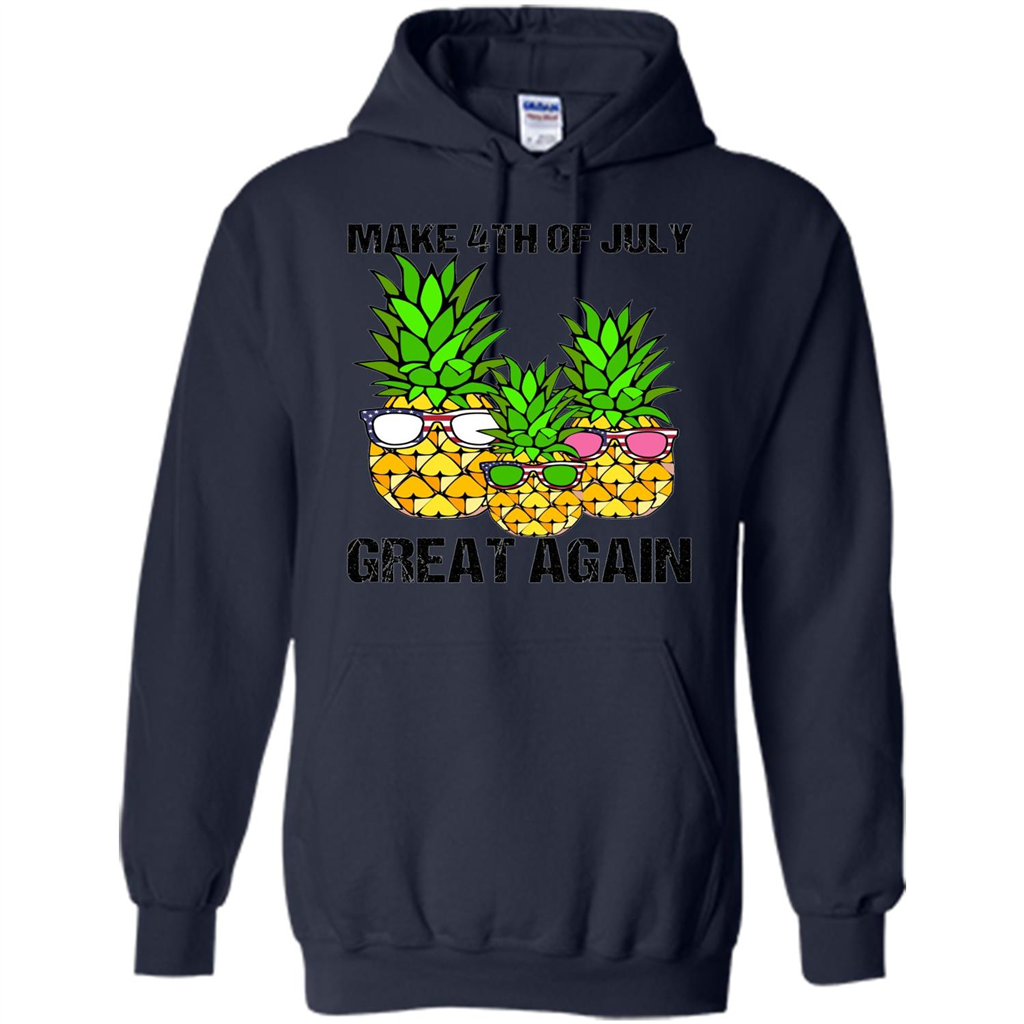 Funny Pineapple Flag T-shirt Make 4th Of July Great Again Navy