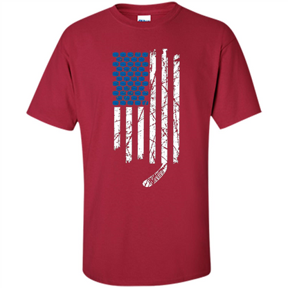 Hockey American Flag T-Shirt Cardinal