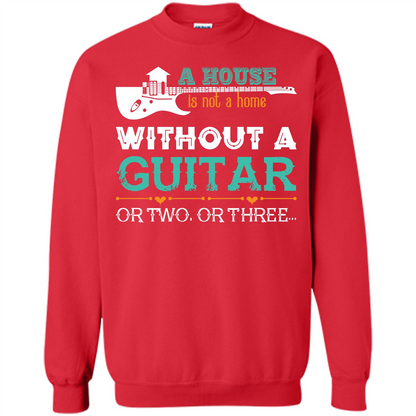 Guitar T-shirt A House Is Not A Home Without A Guitar T-shirt Red
