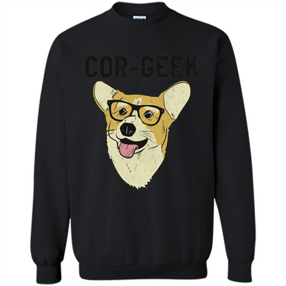 Cor-Geek Funny Corgi Nerd T-shirt Black