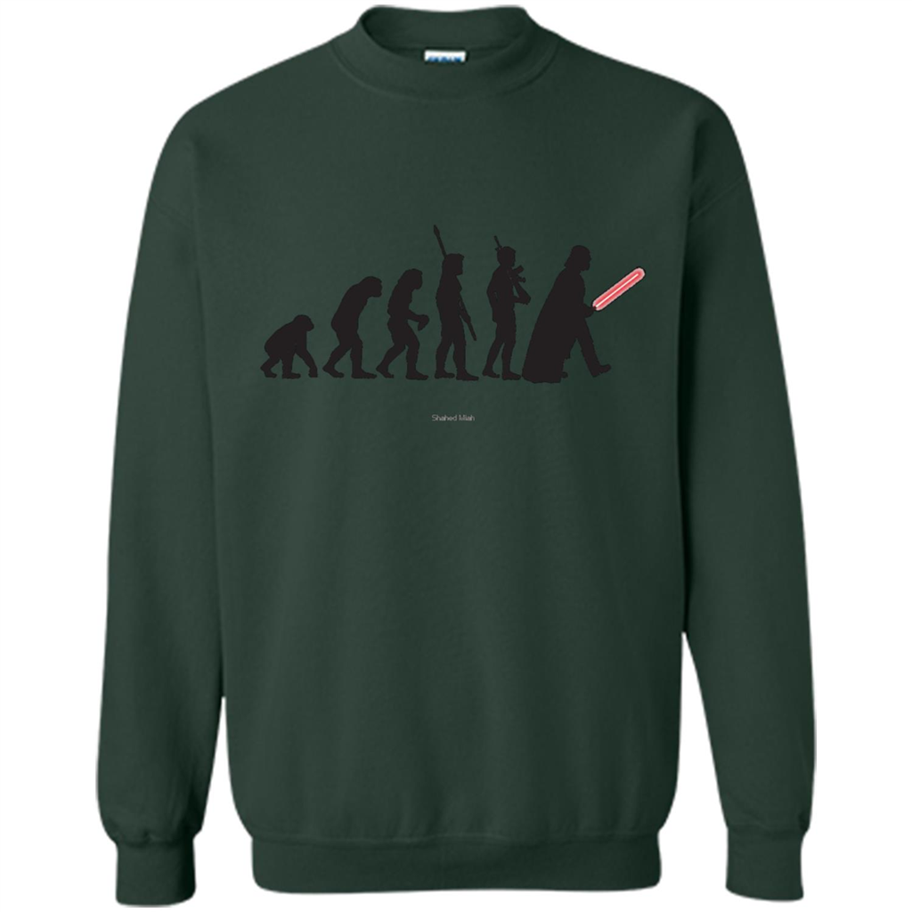 Movies Lover T-shirt Human Evolution Forest Green