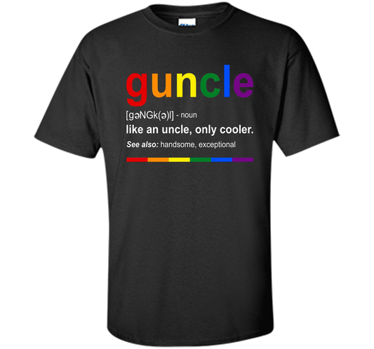 Funny Gay Uncle Guncle Definition T-shirt Black S