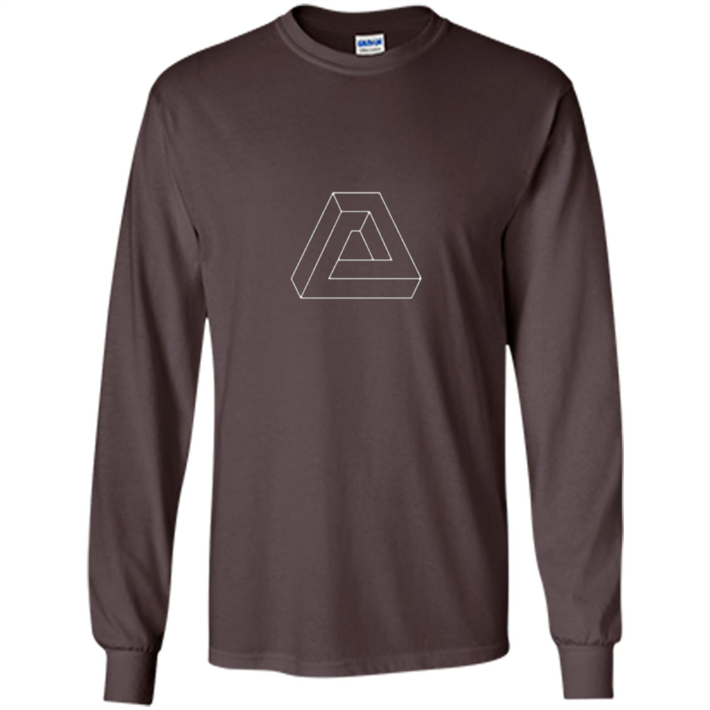 Optical Illusion - Impossible Figure T-shirt Dark Chocolate