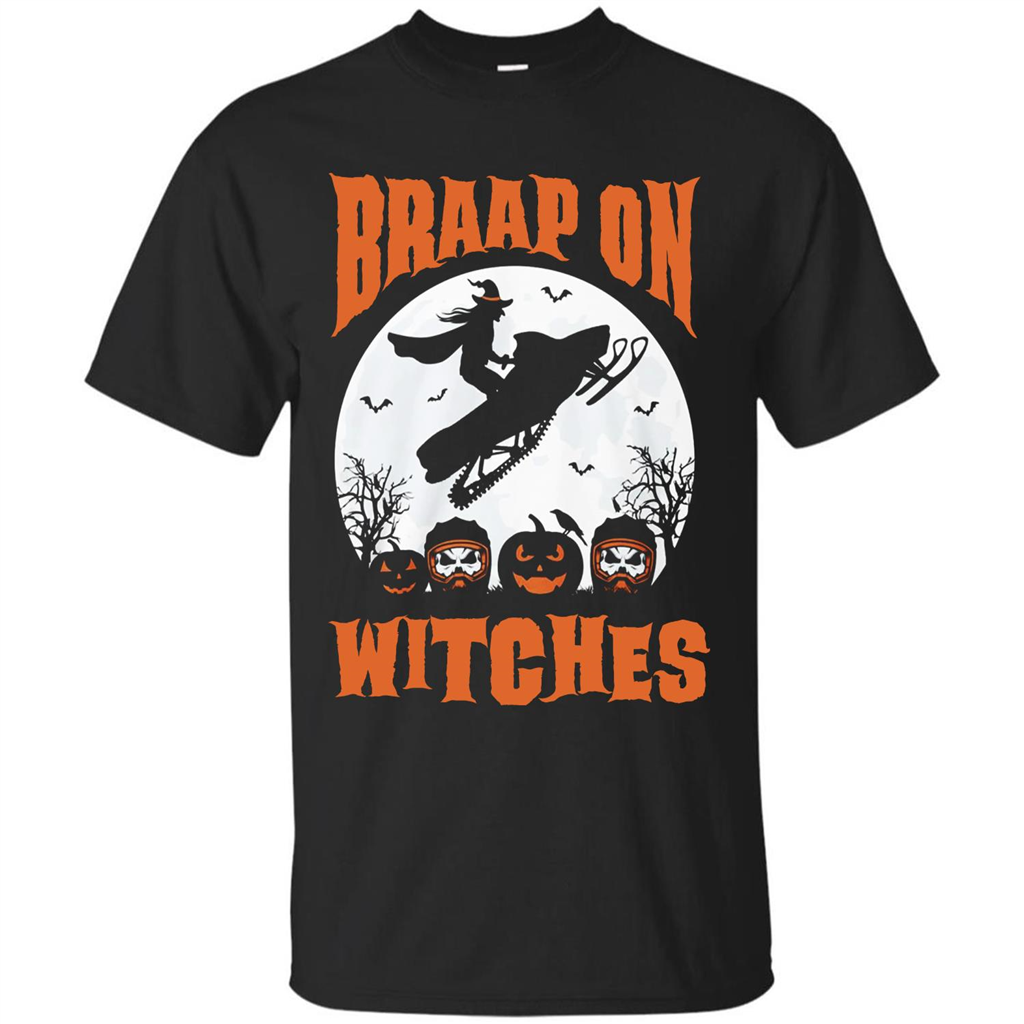 Halloween T-shirt Braap On Witches T-shirt Black