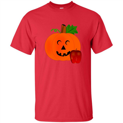 Cute Teacher Pumpkin Apple Halloween Costume T-shirt Red