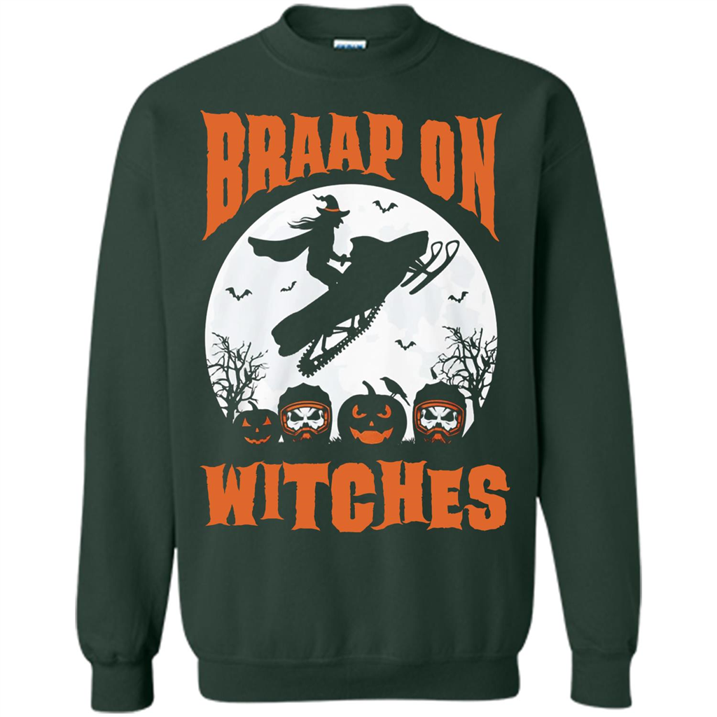 Halloween T-shirt Braap On Witches T-shirt Forest Green