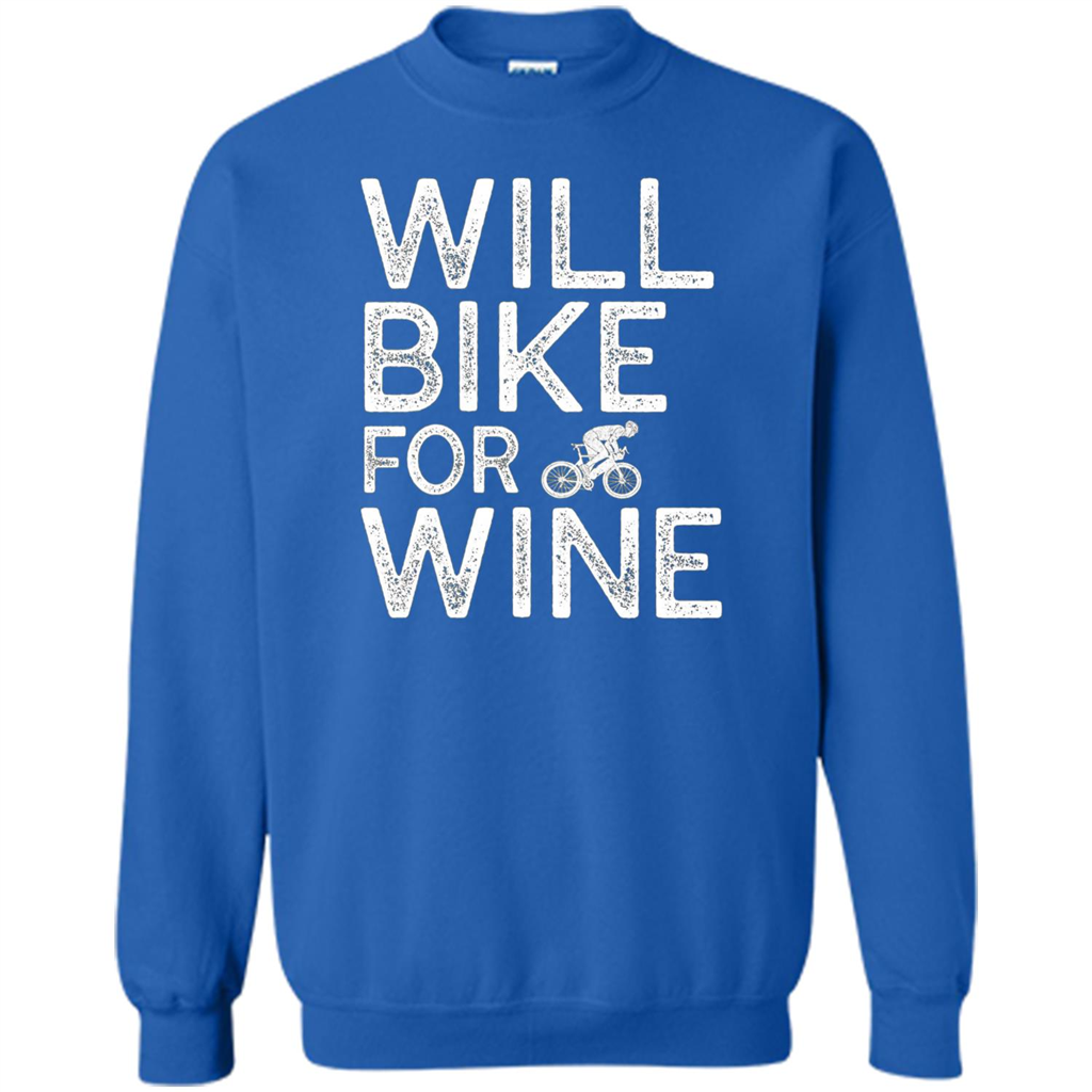 Cyclist Biker T-shirt Will Bike For Wine Royal