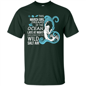 This March Girl Dreams Of The Ocean Late At Night T-shirt