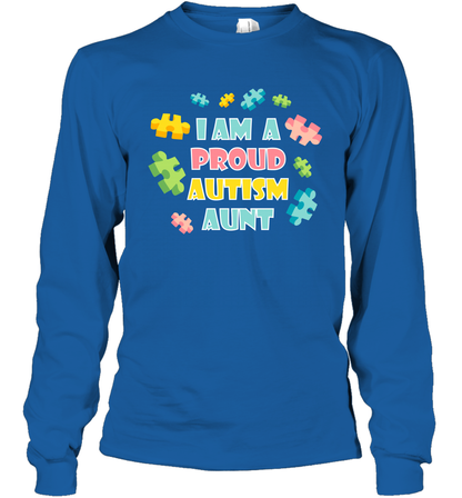 I Am A Proud Autism Aunt Family Shirt Long Sleeve T-Shirt Long Sleeve T-Shirt Royal