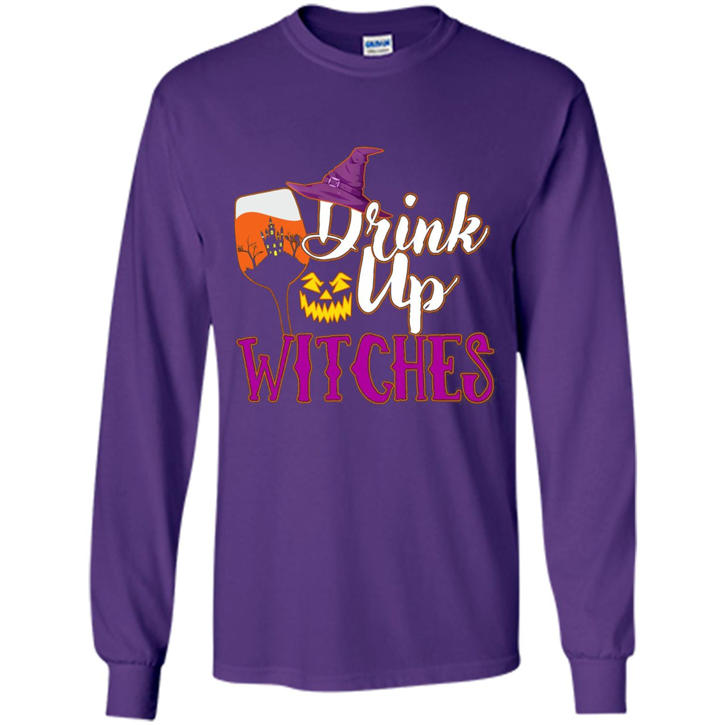 Drink Up Witches T Shirt Funny Halloween Costume Purple