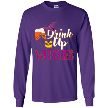 Drink Up Witches T Shirt Funny Halloween Costume Purple