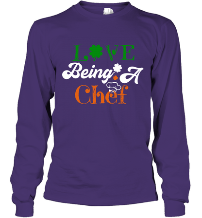 Love Being A Chef Saint Patricks Day Shirt Long Sleeve T-Shirt Purple