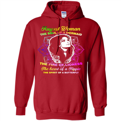 August Woman T-shirt The Heart Of A Hippie Red