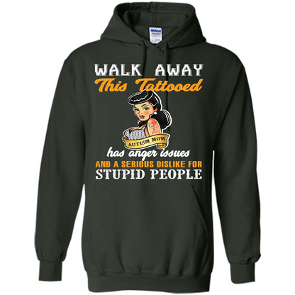 Autism Awareness T-shirt Walk Away This Tattooed Forest Green
