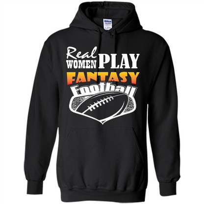 American Football T-shirt Real Women Play Fantasy Football Black