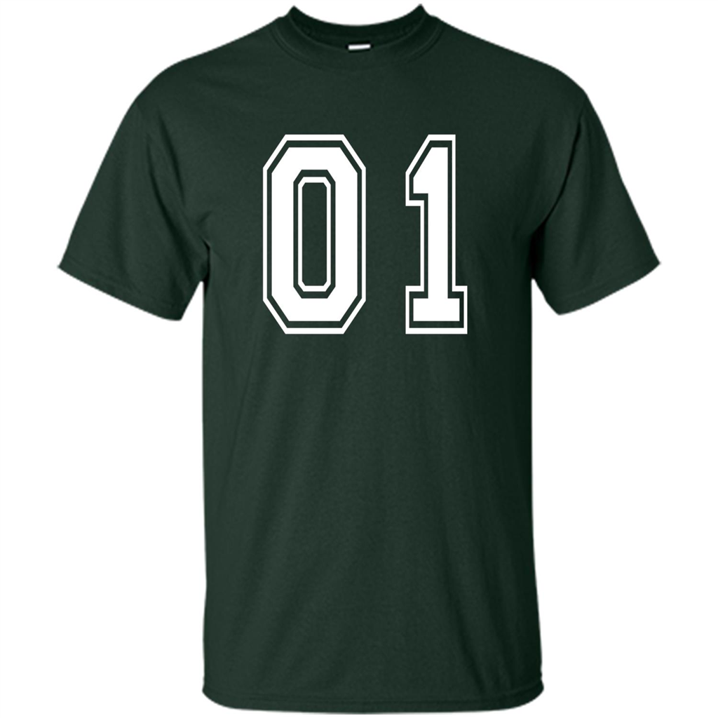 Sports Team School Numbers T-Shirt 01 Forest Green