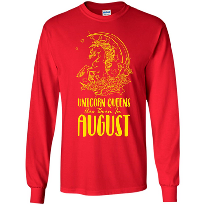 Augus Unicorn T-shirt Unicorn Queens Are Born In August Red