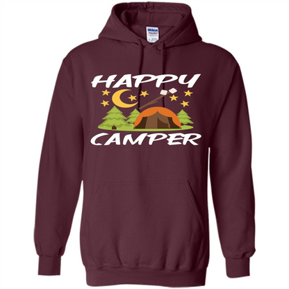 Happy Camper T-shirtt - Outdoor Night Sky Maroon