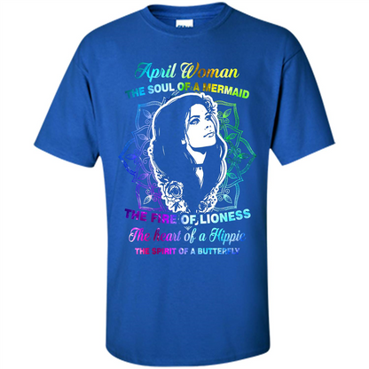 April Woman T-shirt The Heart Of A Hippie Royal