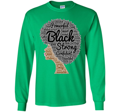 Afro Word Art Natural Hair T-Shirt for Black Women shirt Irish Green