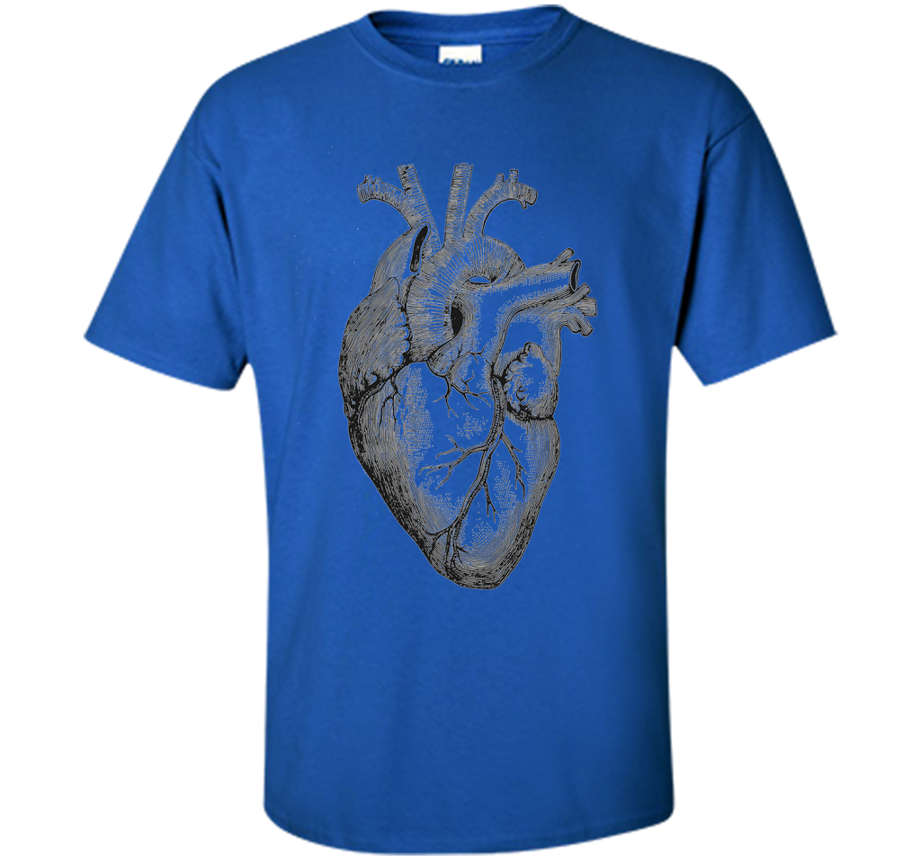 Real Anatomical Human Heart T-shirt Royal