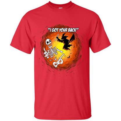 Funny Witch Skeleton Halloween 2017 I Got Your Back T-shirt Red