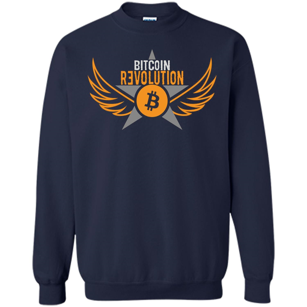 Bitcoin T-shirt Cool Cryptocurrency Revolution BTC Logo T-shirt Navy