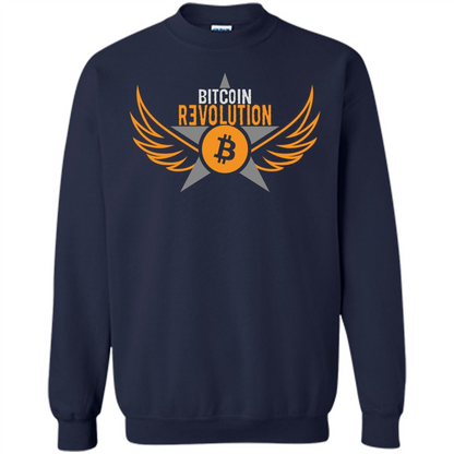 Bitcoin T-shirt Cool Cryptocurrency Revolution BTC Logo T-shirt Navy