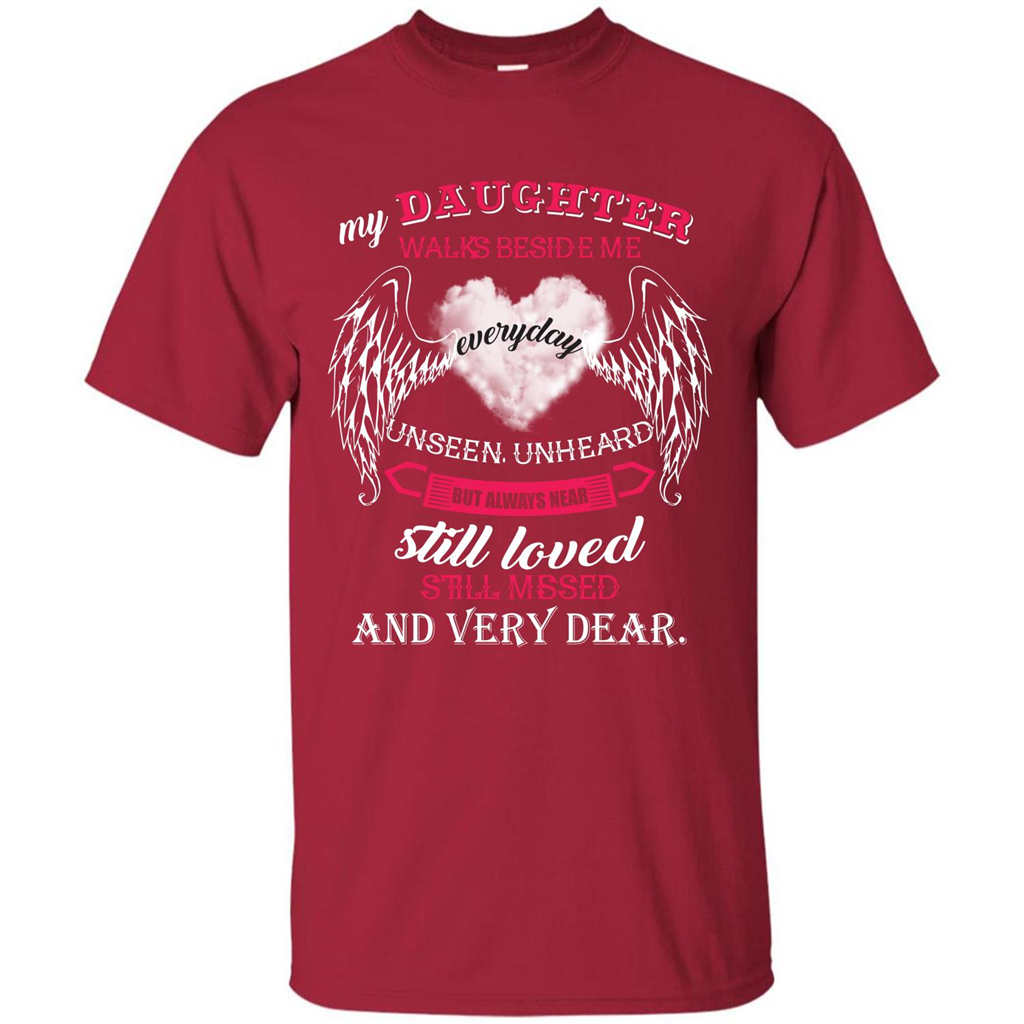 Parent T-shirt My Daughter Walks Beside Me Everyday Unseen T-shirt Cardinal