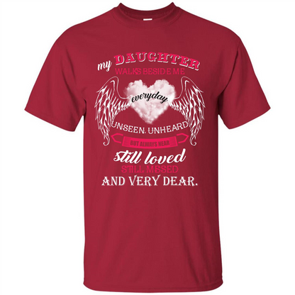 Parent T-shirt My Daughter Walks Beside Me Everyday Unseen T-shirt Cardinal