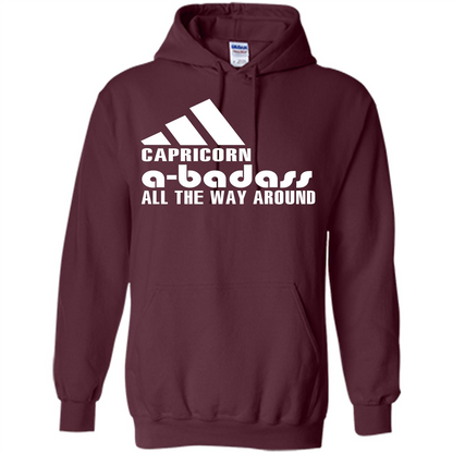 Capricorn A-Badass All The Way Around T-shirt Maroon