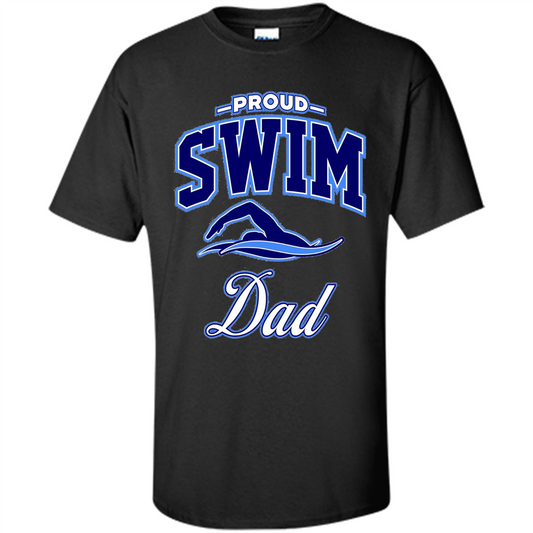 Men's Proud Swim Dad T-shirt Black