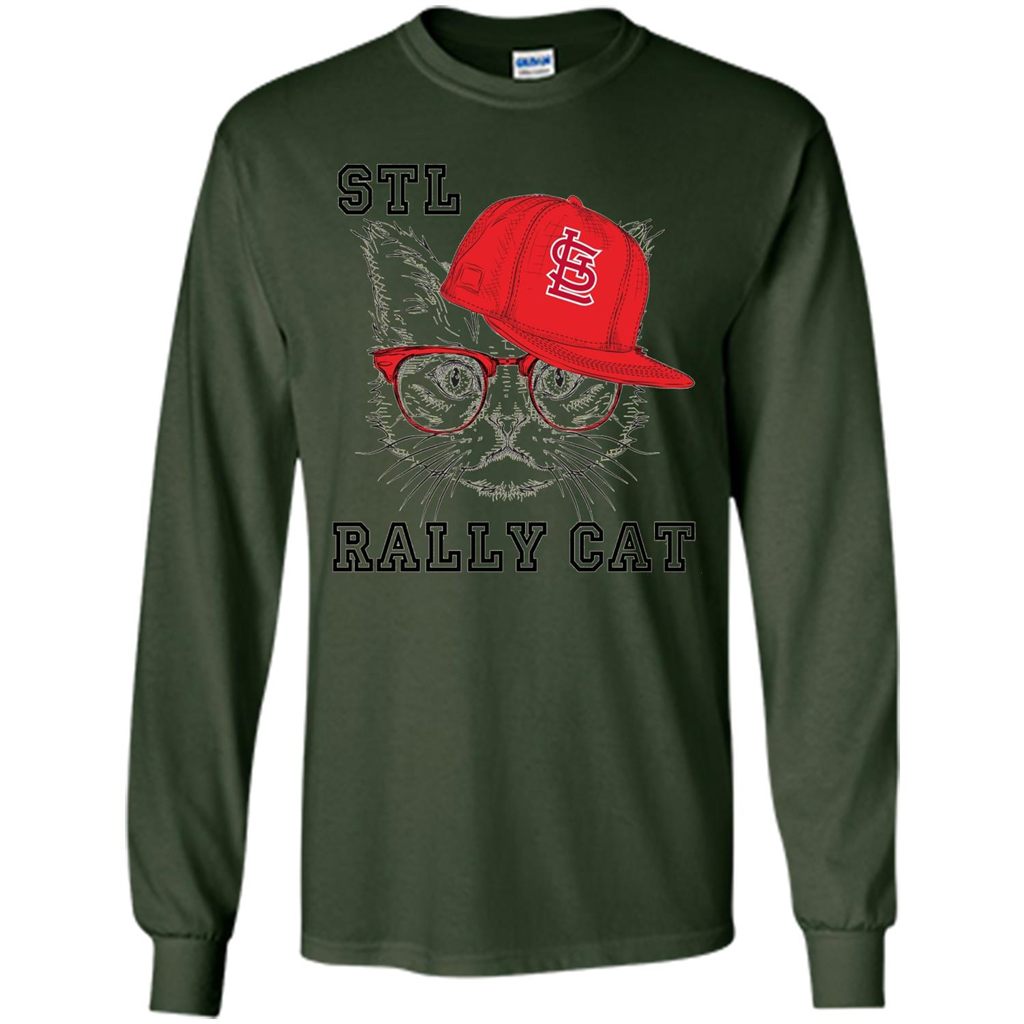 STL Rally Cat T-Shirt Saint Louis Rally Cat T-shirt Forest Green