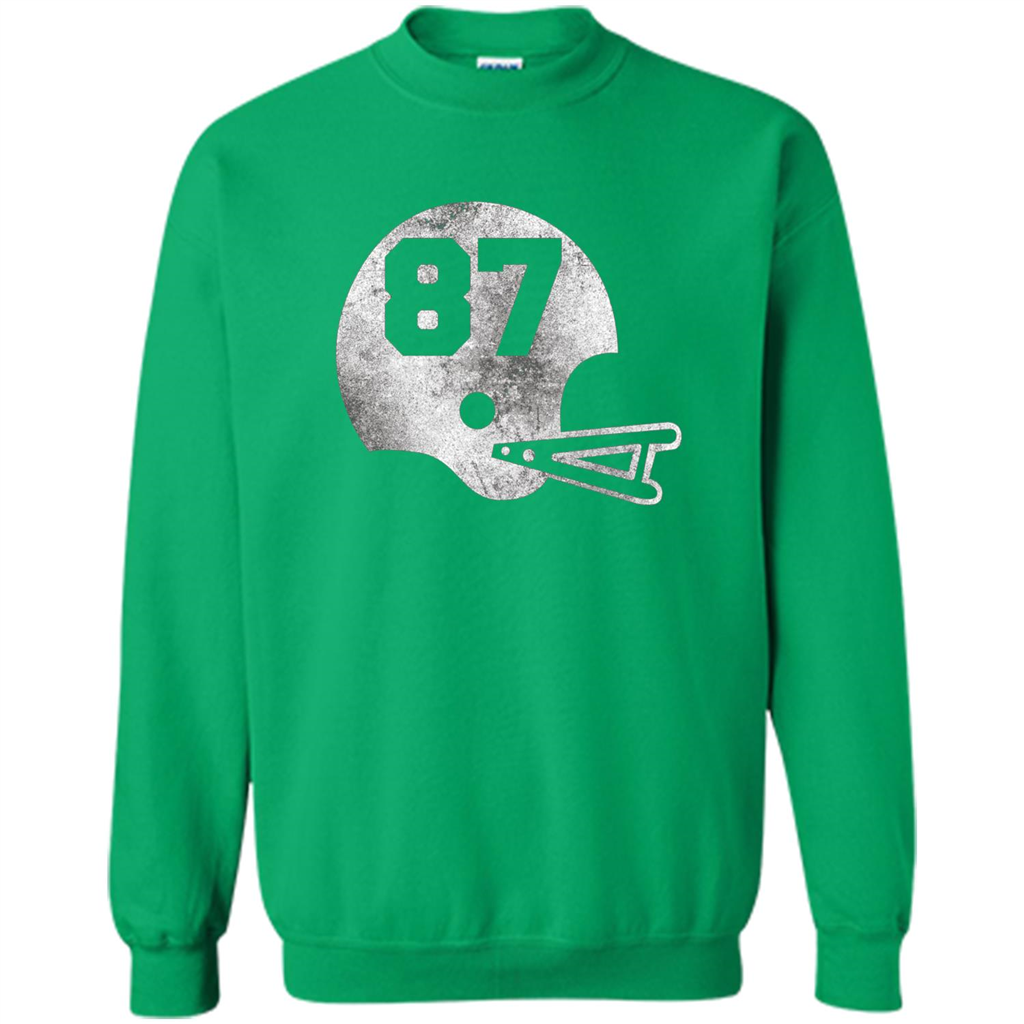 Football Number 87 T-Shirt Player Number Irish Green