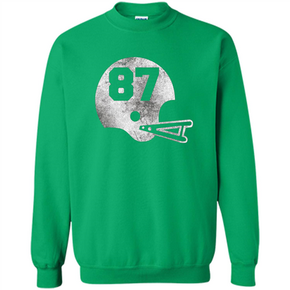 Football Number 87 T-Shirt Player Number Irish Green