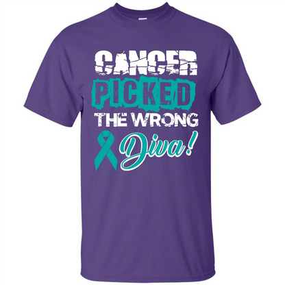Cancer Awareness T-shirt Cancer Picked The Wrong Diva T-shirt Purple
