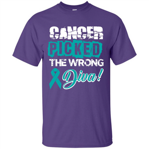 Cancer Awareness T-shirt Cancer Picked The Wrong Diva T-shirt