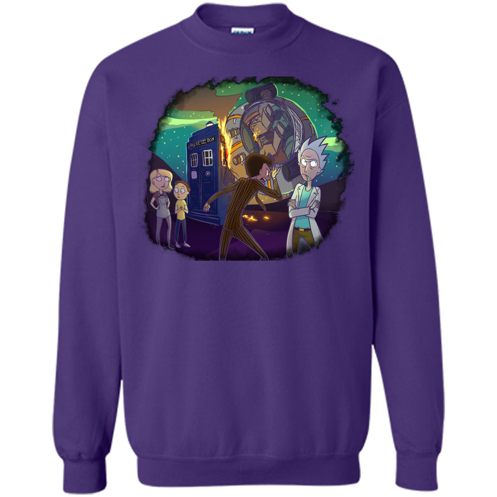 Doctorwho Vs Rick And Morty T-shirt Purple