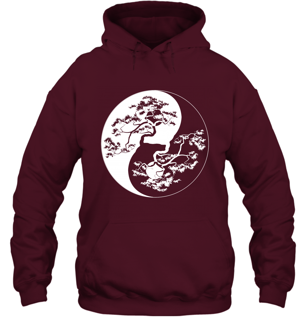 Yin Yang Tree Shirt Hoodie Hoodie Maroon