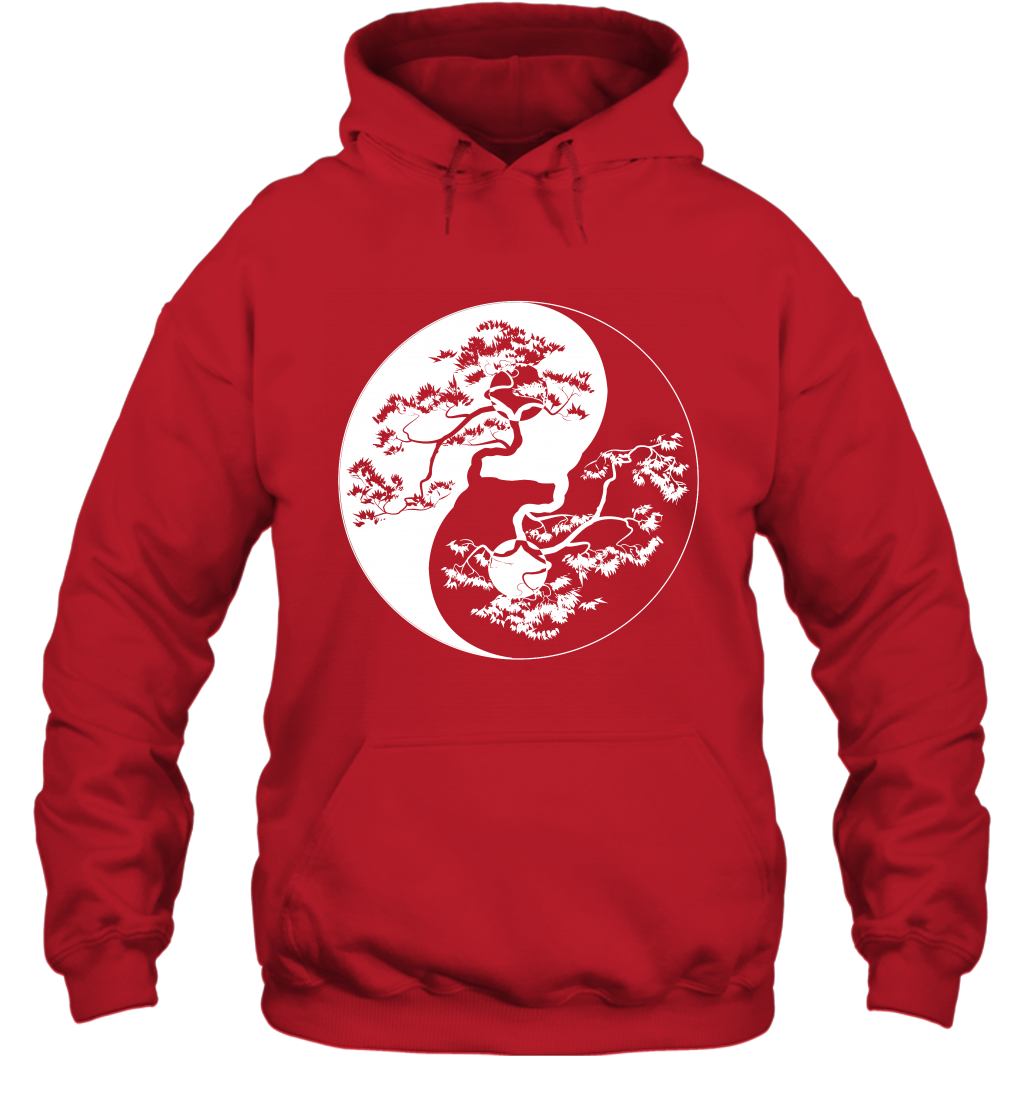 Yin Yang Tree Shirt Hoodie Hoodie Red